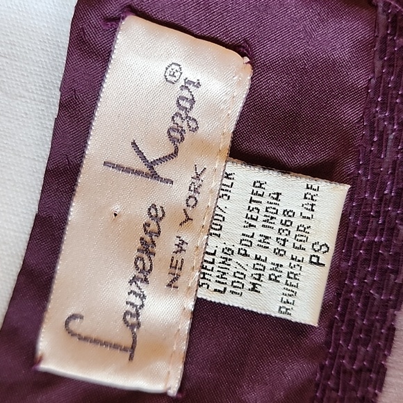 Laurence Kazar Gown 100% Silk Dress size PS plum color beaded VINTAGE - Picture 15 of 17